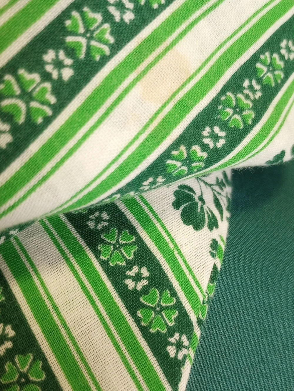 Sears Perma-Prest Green & White Vtg Pleated Irish Shamrock 2-Piece Dress, Sz 6X